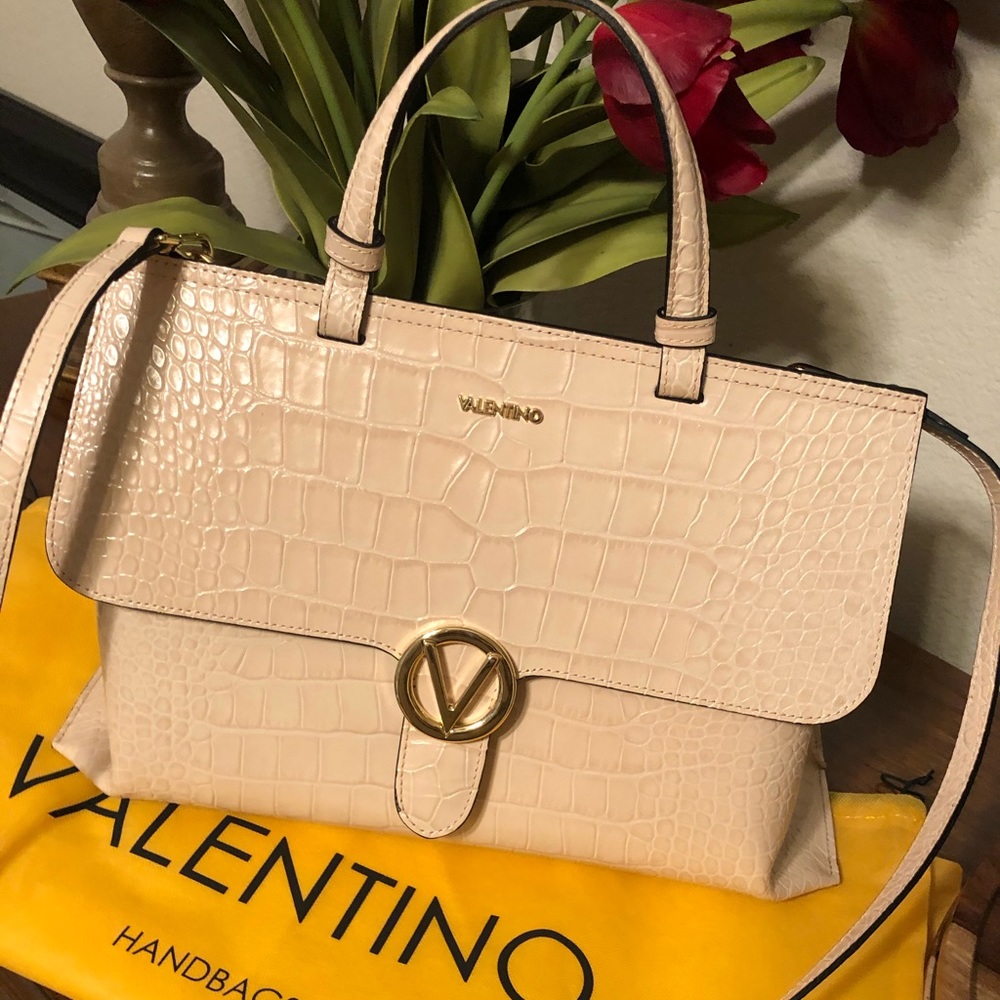 Valentino Olimpia Croc Purse Bag Pink
